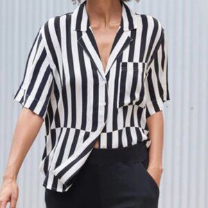 AYR Black and White Striped Blouse